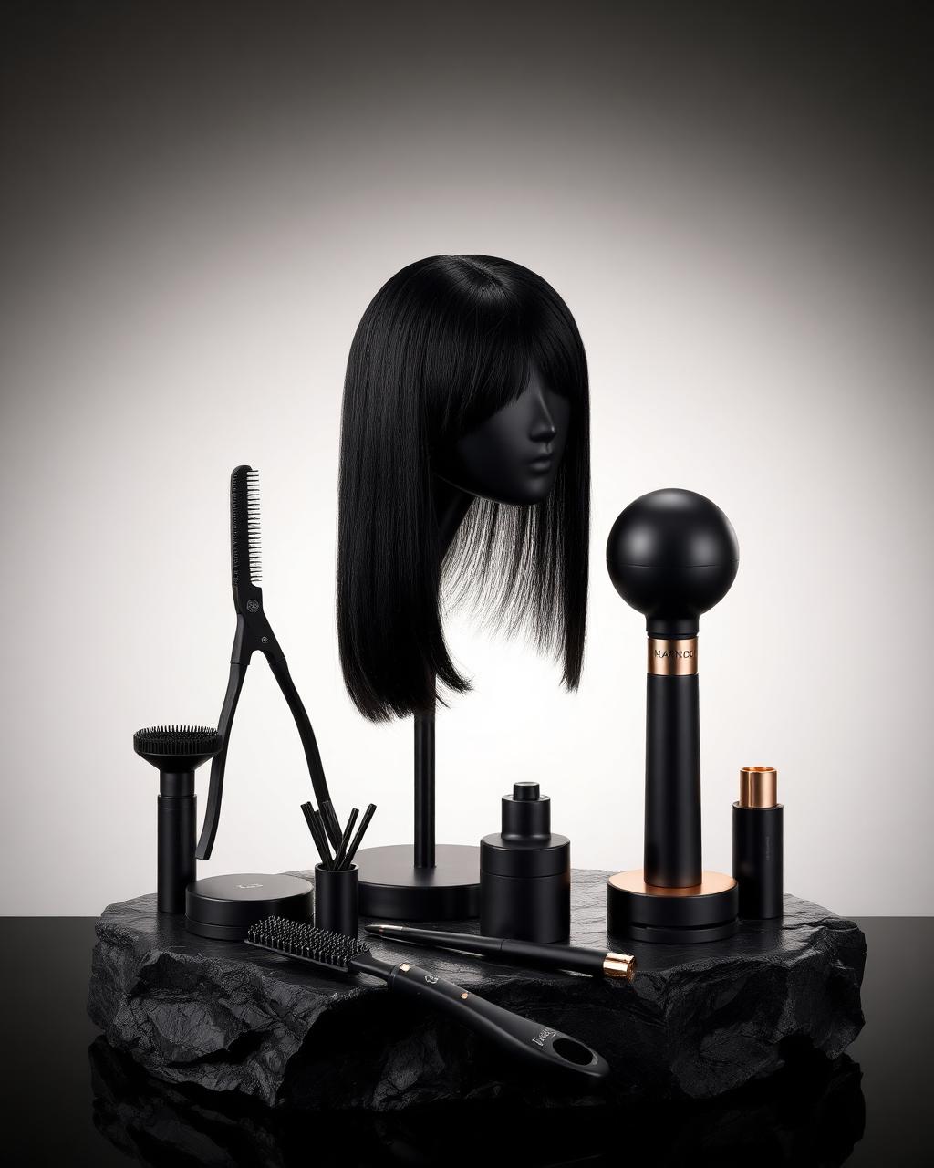Portable Wig Stand — Matte Black