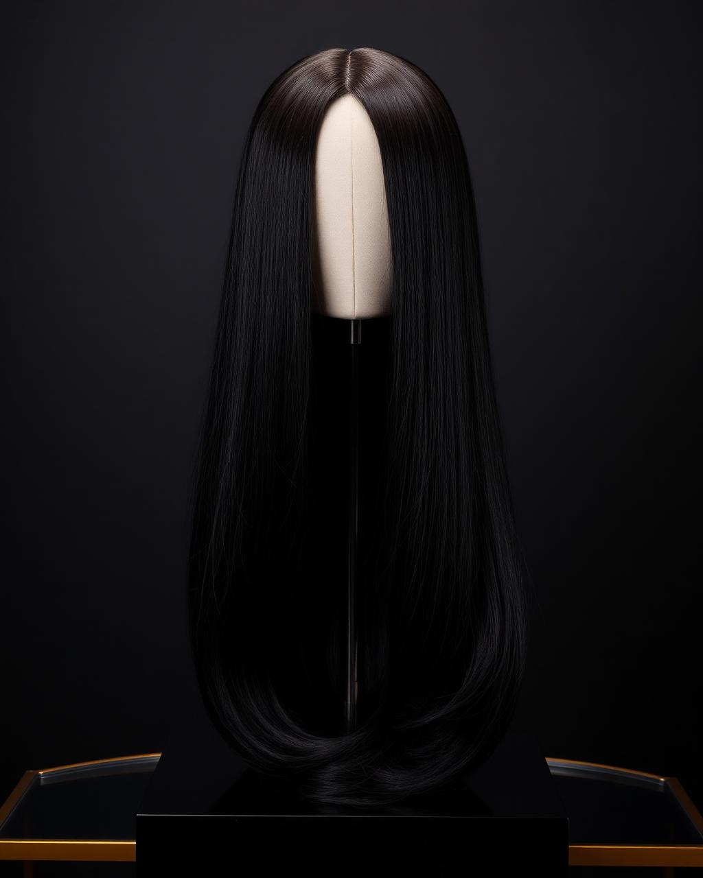 Couture Human Hair Wig — Midnight 24"