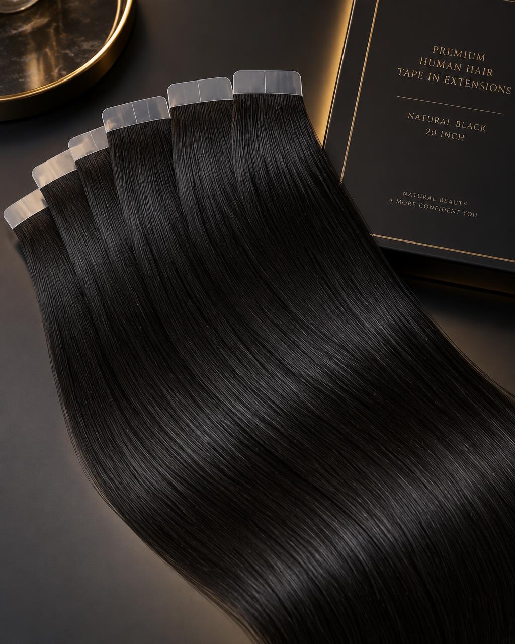 Tape-In Extensions — Natural Black 20"